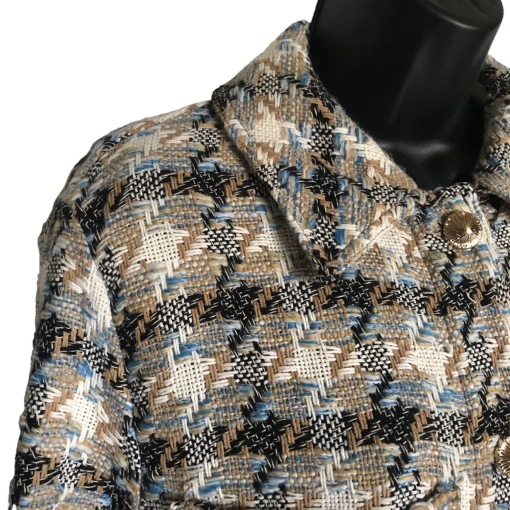 Zara Multi Color Button Front Shacket - Picture 6 of 11